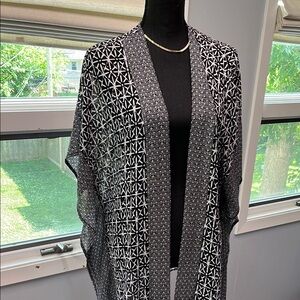 Kona Sol Black and White Sheer Cover-Up
